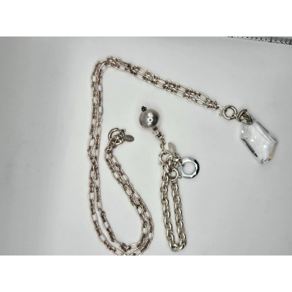 Dorgelo Sterling Chunky Long Necklace and Bracelet Fabulous - Picture 13 of 13